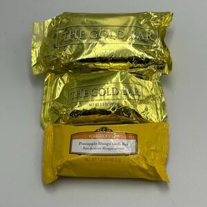 Lot of 3 Melaleuca Bath Bar Gold Pineapple Mango 4.5 1.5 Travel Natural Citrus‎